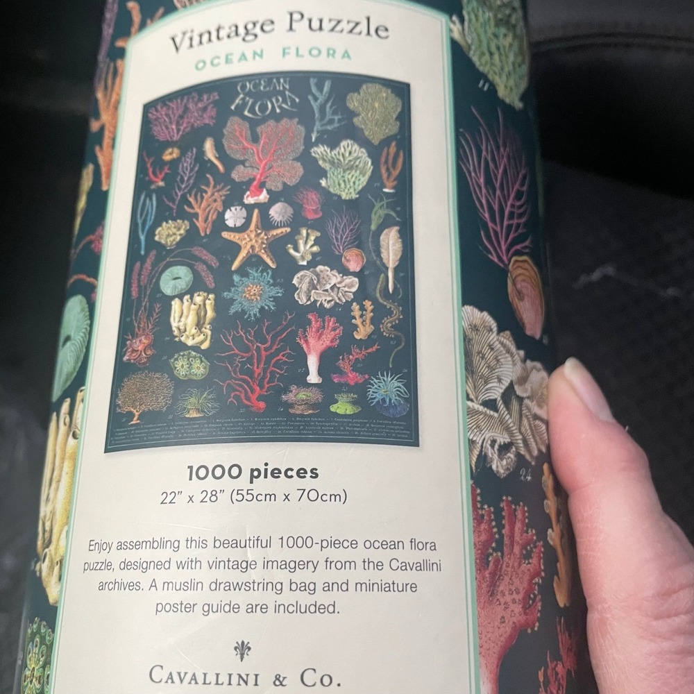 Cavallini & Co Ocean Flora Vintage Puzzle 1000 Piece Marine Life Jigsaw 22x28 - Picture 2 of 4